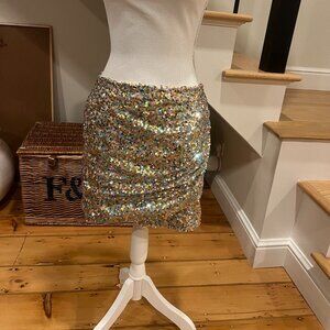 Mango Multi Color Sequin mini Skirt Size Size Medium